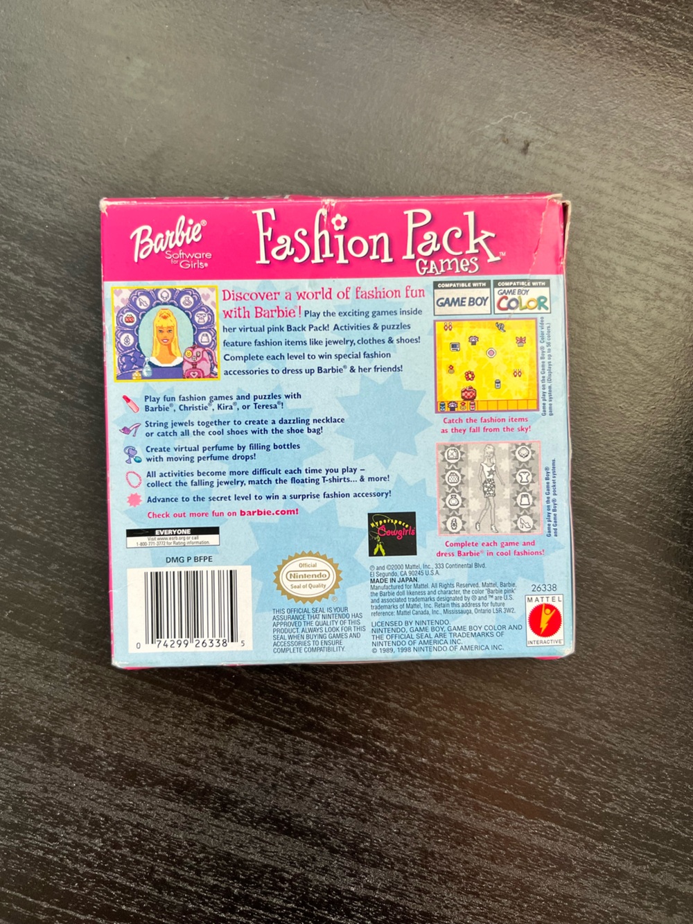 Vintage Barbie Fashion Pack Game for GameBoy Color - Picture 3 of 3
